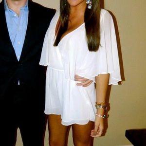 TOPSHOP US Sz 4 Sheer White Lined Romper